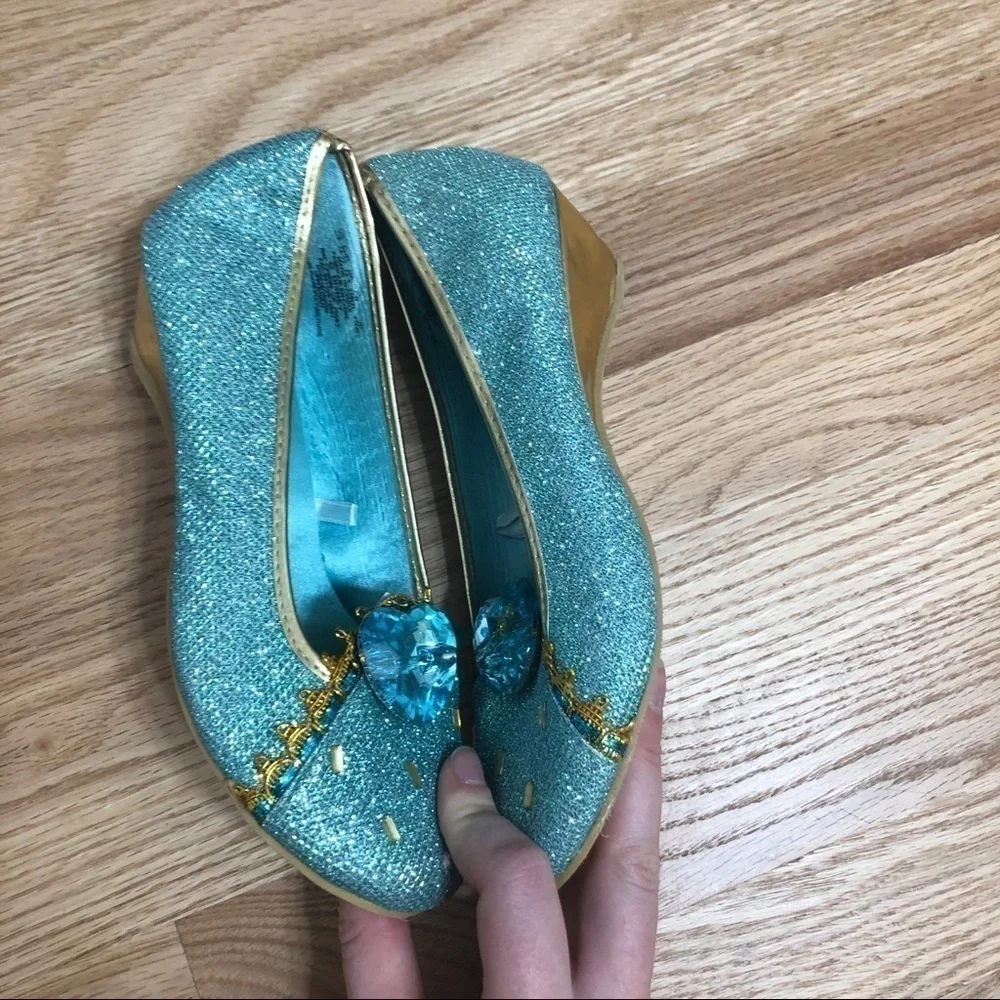 Disney Jasmine Wedge Heels Sz 2/3 Play Shoes Blue